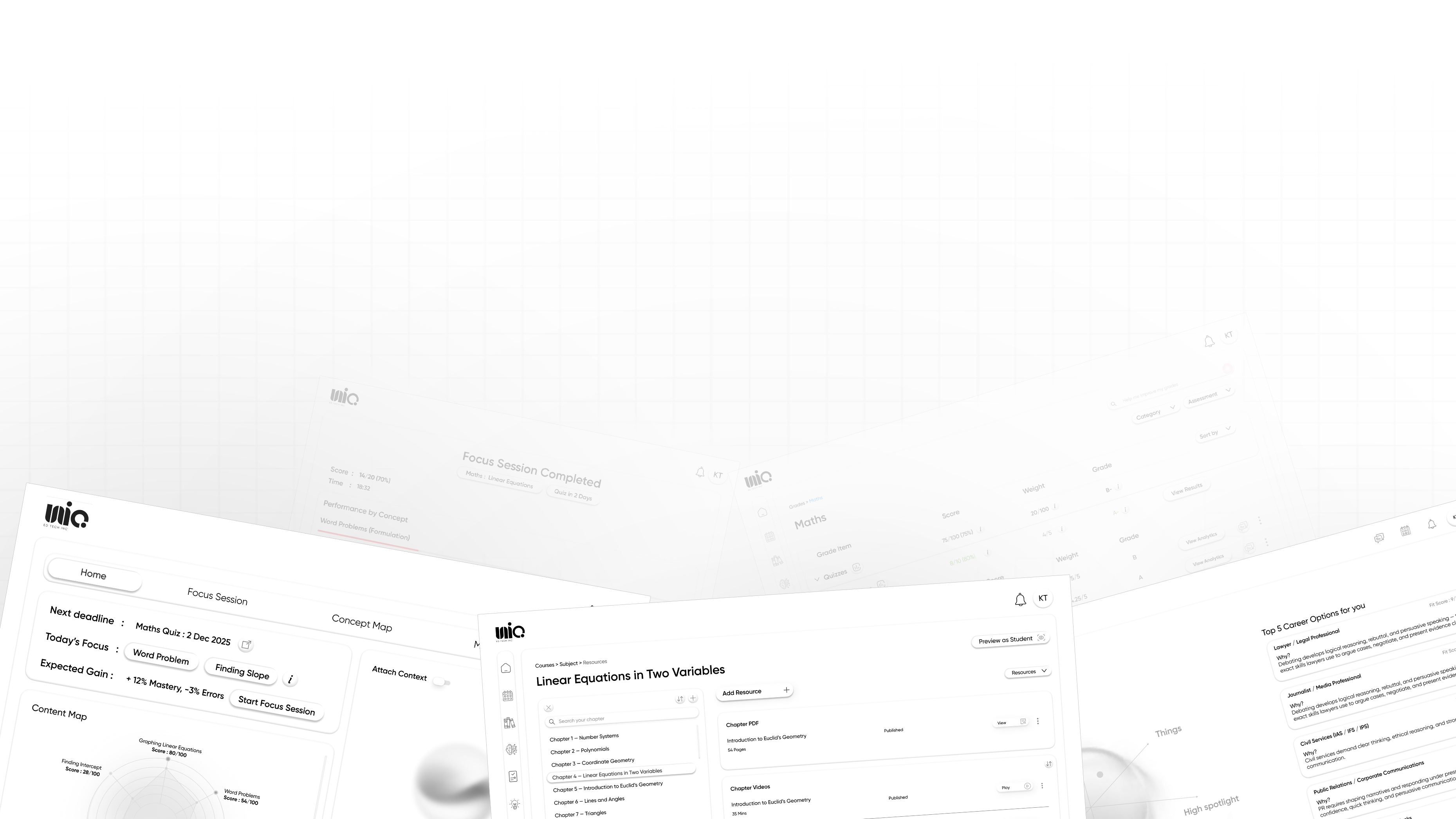 Unio platform screens